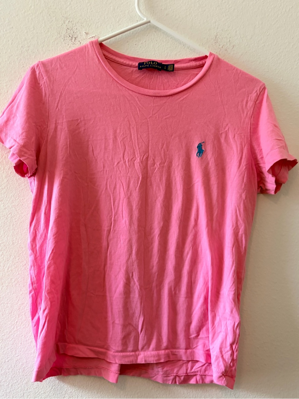 Polo by Ralph Lauren Bubblegum Pink Short Sleeve Crew Tee with Blue Logo